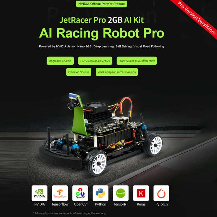 Waveshare JetRacer Pro 2GB AI Kit, High Speed AI Racing Robot Powered by Jetson Nano 2GB, Pro Ver...