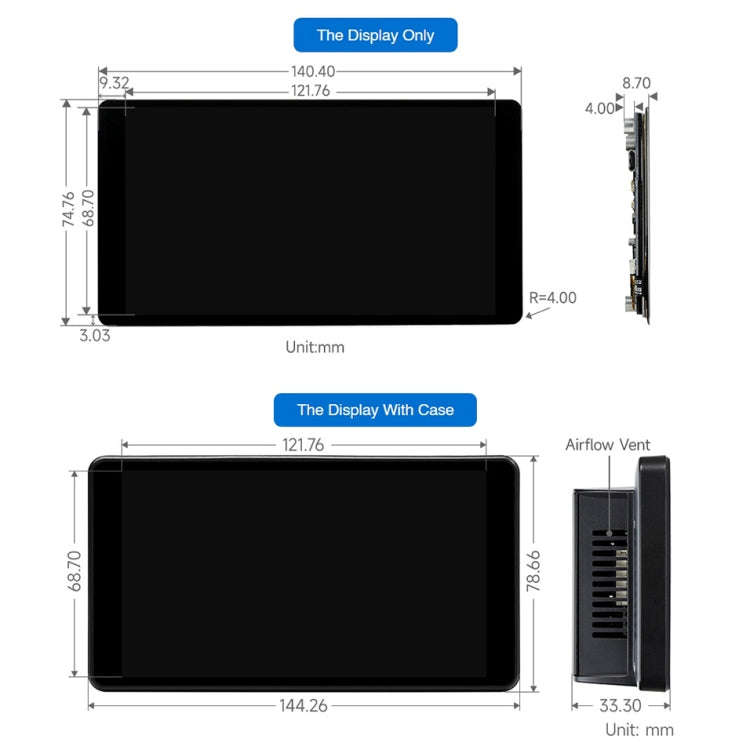 Waveshare 5.5 inch 1440 x 2560 2K Capacitive Touch LCD Display IPS Screen for Raspberry Pi , HDMI...