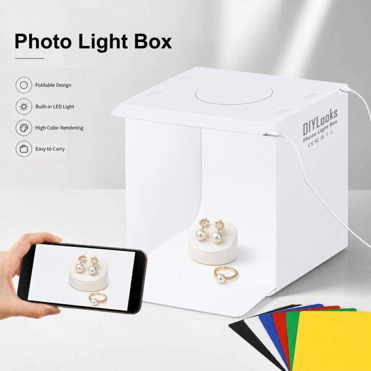 20cm Include 2 LED Panels Folding Portable 1100LM Light Photo Lighting Studio Shooting Tent Box K...