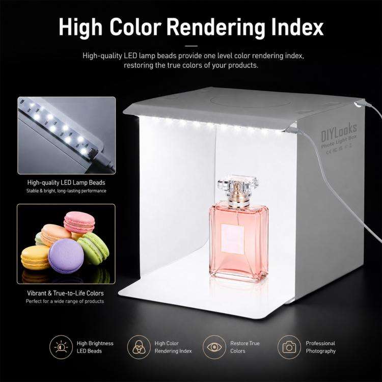 20cm Include 2 LED Panels Folding Portable 1100LM Light Photo Lighting Studio Shooting Tent Box K...