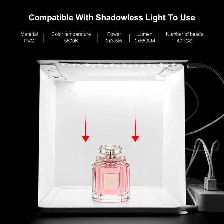 20cm Include 2 LED Panels Folding Portable 1100LM Light Photo Lighting Studio Shooting Tent Box K...
