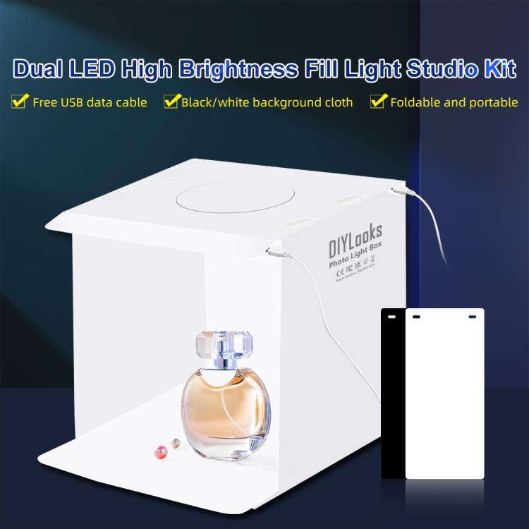 20cm Include 2 LED Panels Folding Portable 1100LM Light Photo Lighting Studio Shooting Tent Box K...