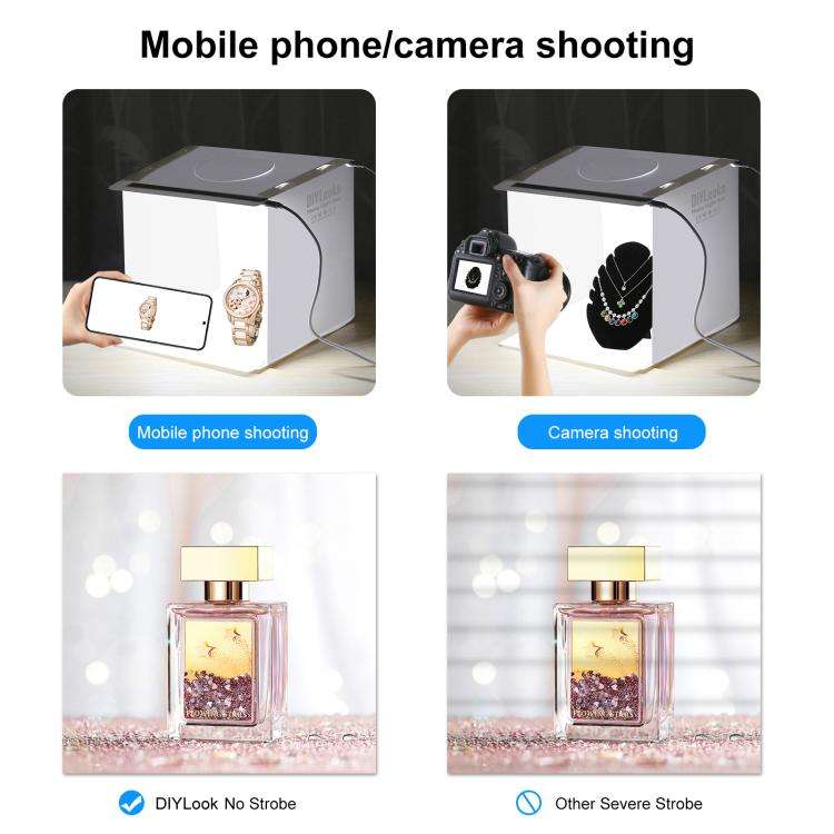 20cm Include 2 LED Panels Folding Portable 1100LM Light Photo Lighting Studio Shooting Tent Box K...