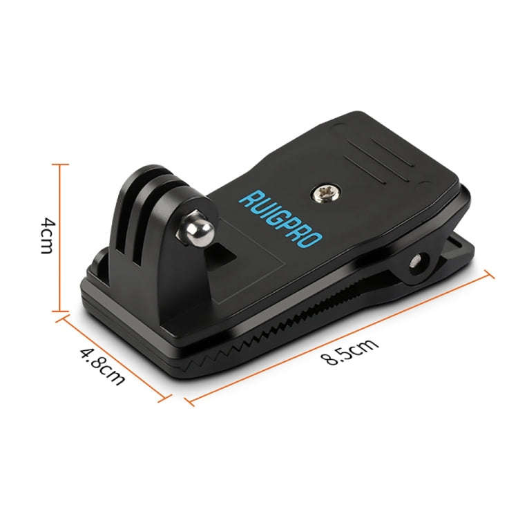 RUIGPRO 360 Degree Rotation Backpack Rec-Mounts Clip Clamp Mount + Phone Clamp for GoPro, Insta36...