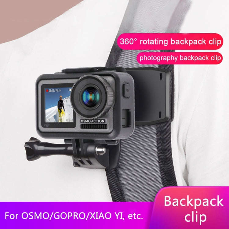 RUIGPRO 360 Degree Rotation Backpack Rec-Mounts Clip Clamp Mount + Phone Clamp for GoPro, Insta36...