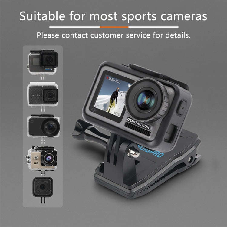 RUIGPRO 360 Degree Rotation Backpack Rec-Mounts Clip Clamp Mount + Phone Clamp for GoPro, Insta36...