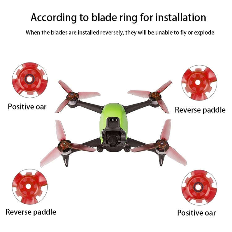 RCSTQ 2 Pairs Clear Color Quick-release Propellers for DJI FPV, For DJI FPV(Red)