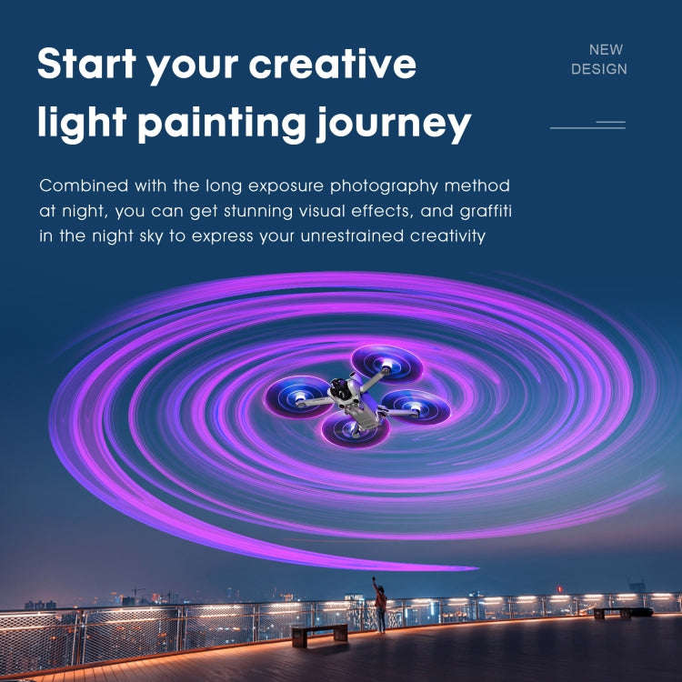 For DJI Mini 4 Pro / Mavic Mini 3 Pro STARTRC 2 Pairs Color LED Flash Lamp Low Noise Propellers, ...