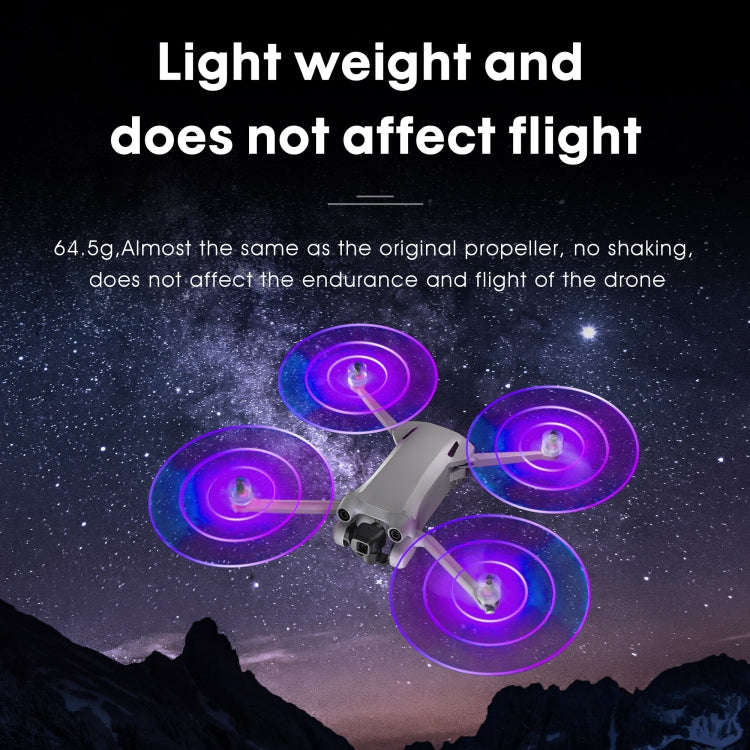 For DJI Mini 4 Pro / Mavic Mini 3 Pro STARTRC 2 Pairs Color LED Flash Lamp Low Noise Propellers, ...