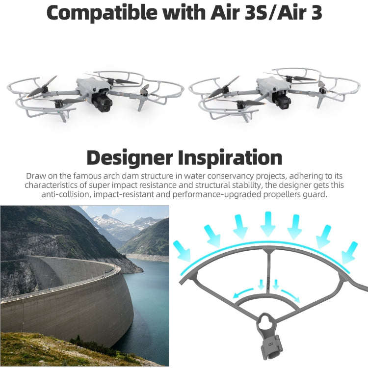 For DJI Air 3S / 3 Sunnylife Propellers Guard Protector Integrated Shielding Rings Quick Release ...