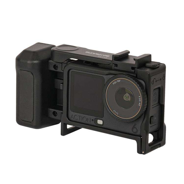 For DJI Action 6 Sunnylife 2-in-1 Detachable Protective Frame & Street Photography Handle Ergonom...