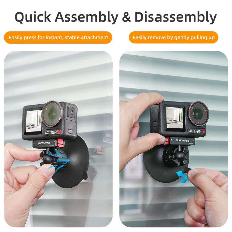 Sunnylife Magnetic Quick-Release Ball-Joint Adapter Mount 360 Rotatable Suction Cup Bracket For D...