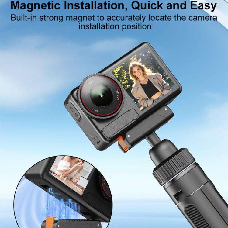 VT-09 Magnetic Handheld Selfie Stick Mini Desktop Telescopic Tripod for DJI Action 5 Pro / 4 / 3,...
