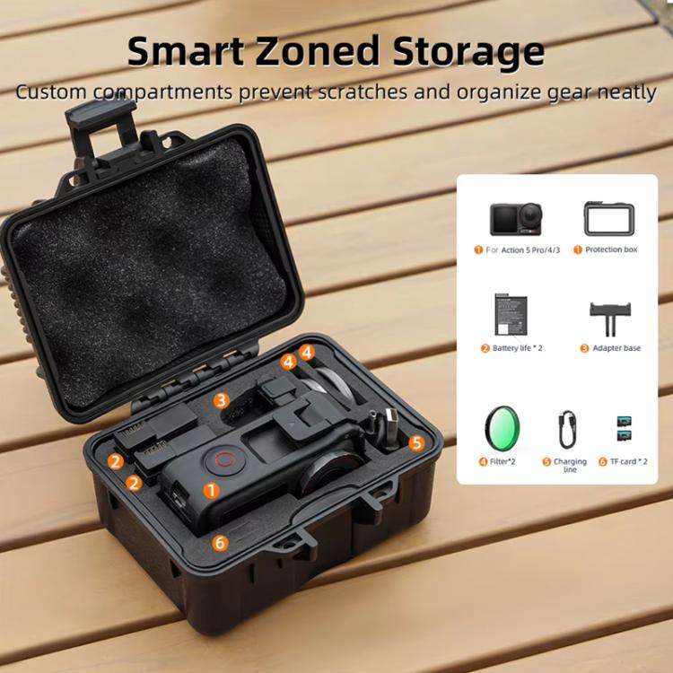 For DJI OSMO Action 5 Pro / 4 / 3 Camera Hard Storage Box Bag Protective Case, For DJI OSMO Actio...