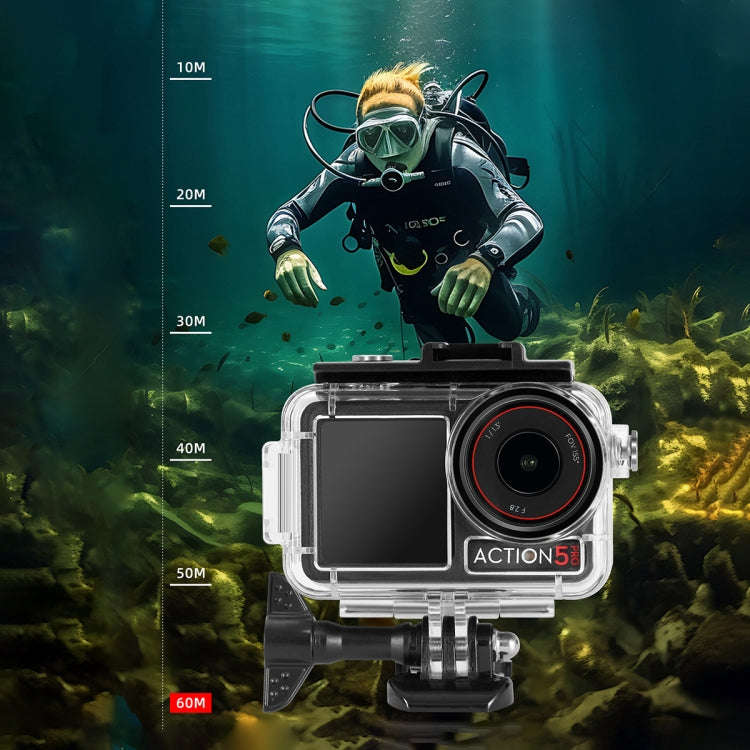 For DJI Osmo Action 5 Pro / 3 / 4 60m Underwater Waterproof Housing Diving Case, For DJI Osmo Act...