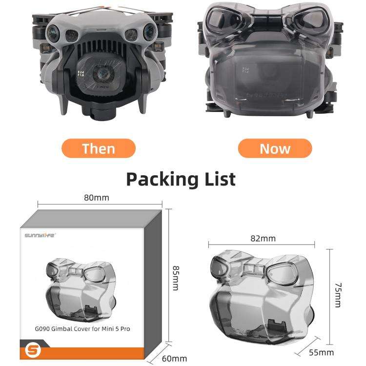 For DJI Mini 5 Pro Sunnylife Integrated Gimbal Protector Cover Transparent Lens Cap Vision System...