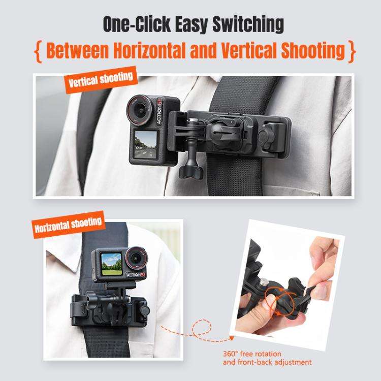 STARTRC Magnetic  Backpack Clip Mount for DJI Osmo 360 / GoPro Action Cameras, Magnetic Backpack ...