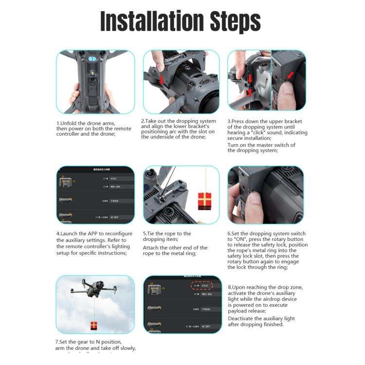 For DJI Mavic 4 Pro STARTRC Air-Dropping System Thrower Parabolic with Expansion Bracket, For DJI...