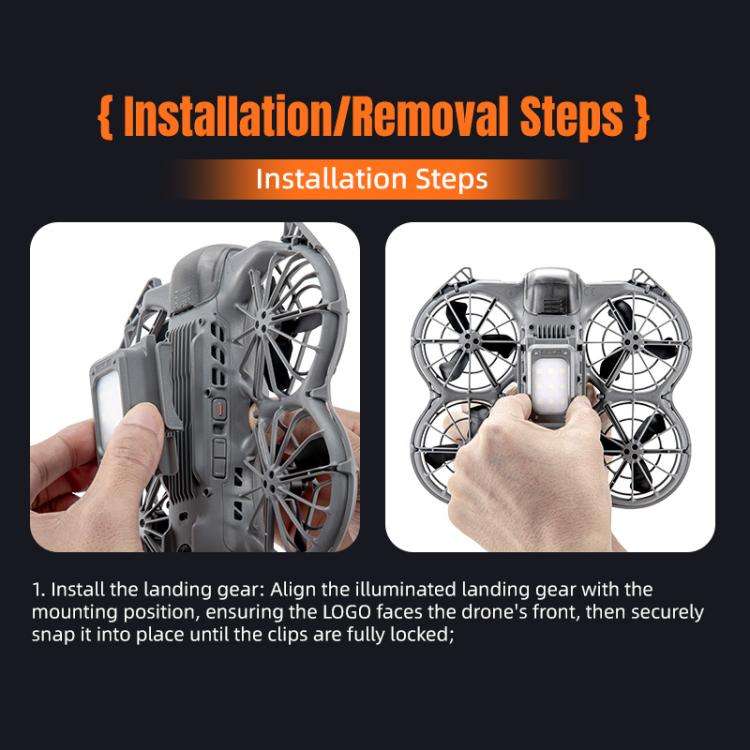 For DJI Neo 2 STARTRC LED Light Heightened Landing Gear Training Rack, For DJI Neo 2 LED Light Rack