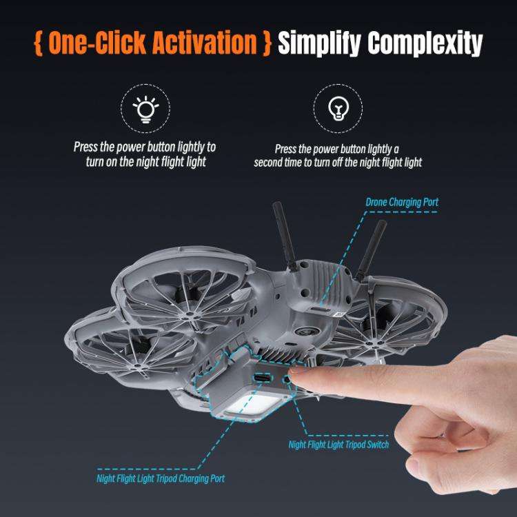 For DJI Neo 2 STARTRC LED Light Heightened Landing Gear Training Rack, For DJI Neo 2 LED Light Rack