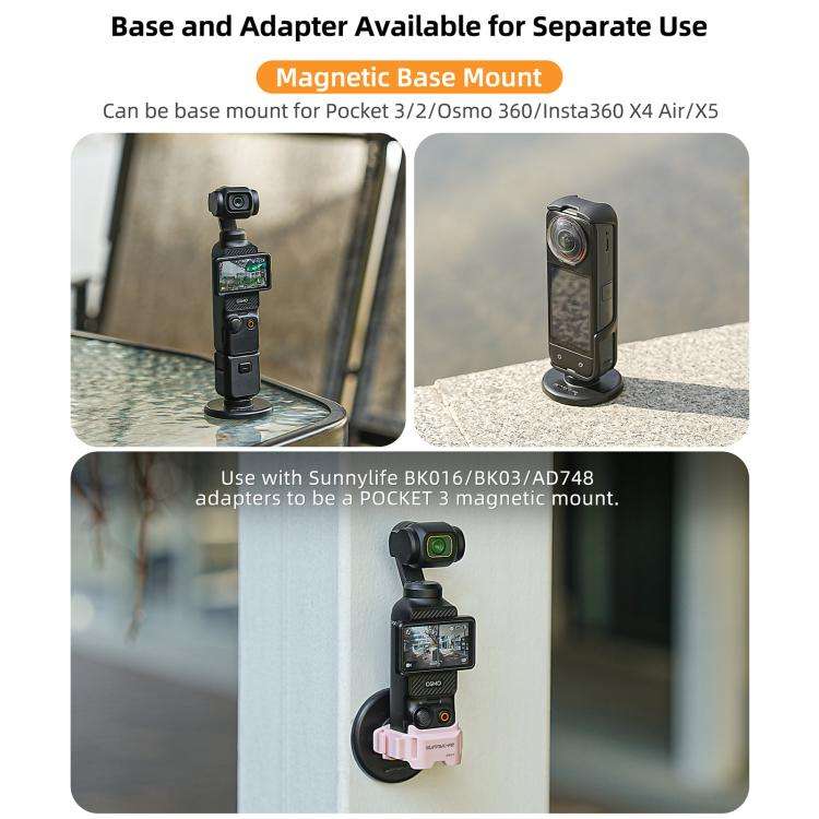 Sunnylife Quick-Release Magnetic Base Mount 1/4 180 Tilt Adjustable Tabletop Base Bracket For DJI...