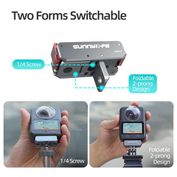 Sunnylife Metal Magnetic Quick Release Adapter Mount Foldable Cam Stand 1/4 Adapter For DJI Osmo ...