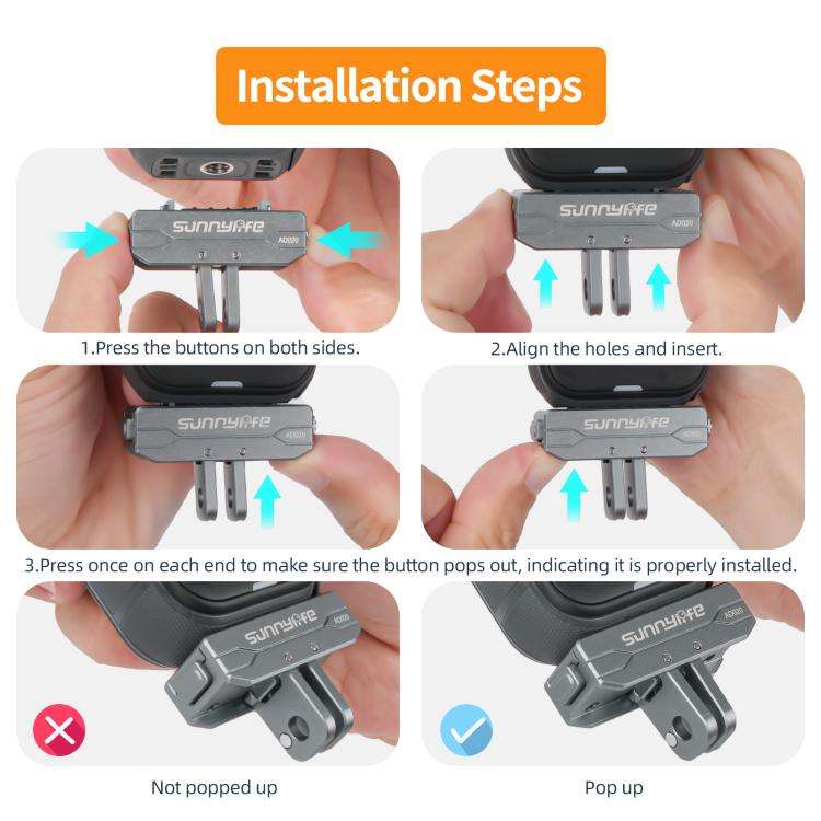Sunnylife Metal Magnetic Quick Release Adapter Mount Action Camera Foldable Cam Stand 1/4 Adapter...