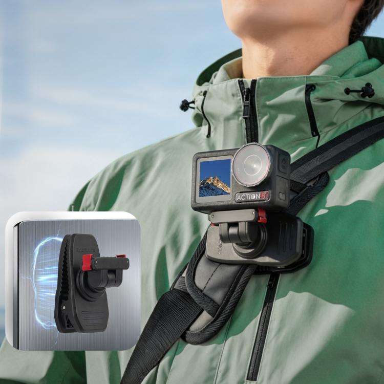 Sunnylife Magnetic Quick-Release Backpack Clip Action Camera Clamp Vertical-Horizontal Mount for ...