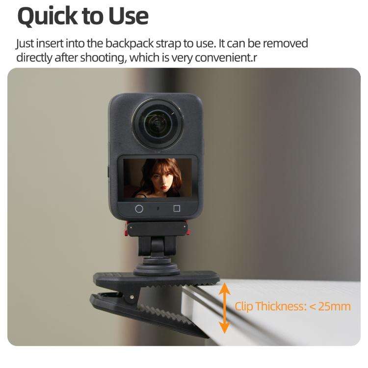 Sunnylife Magnetic Quick-Release Backpack Clip Action Camera Clamp Vertical-Horizontal Mount for ...