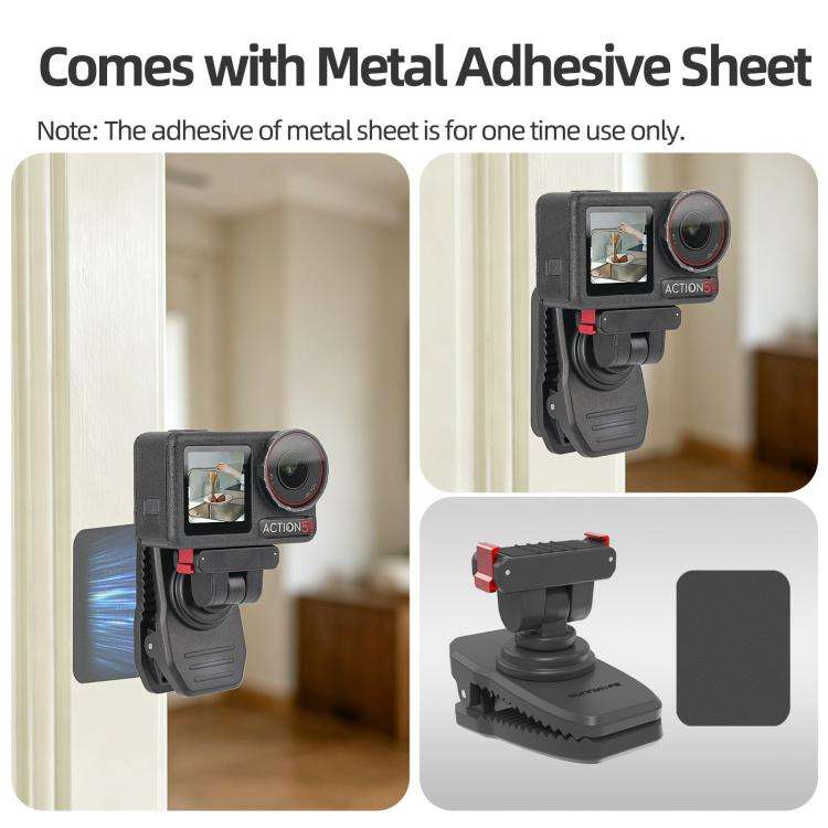Sunnylife Magnetic Quick-Release Backpack Clip Action Camera Clamp Vertical-Horizontal Mount for ...