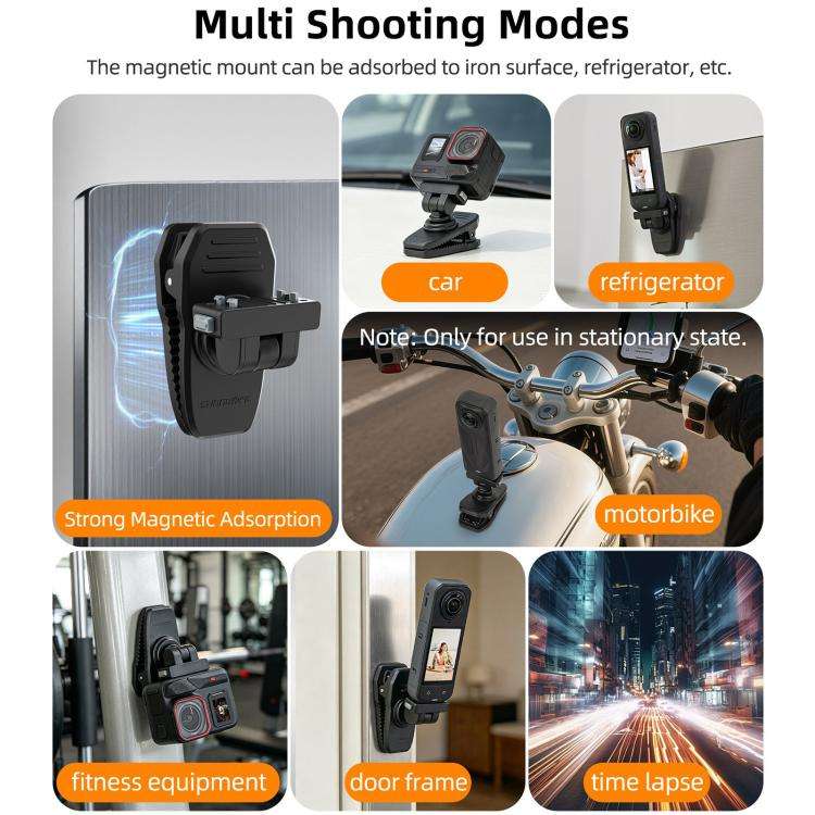 Sunnylife Magnetic Quick-Release Backpack Clip Action Camera Clamp Vertical-Horizontal Mount for ...