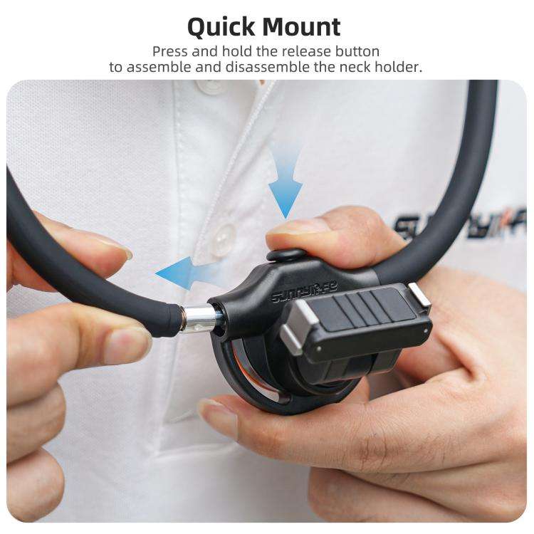 For DJI Osmo Nano / Action 6 Sunnylife Dual-Direction Magnetic Quick-Release Neck Mount Adjustabl...
