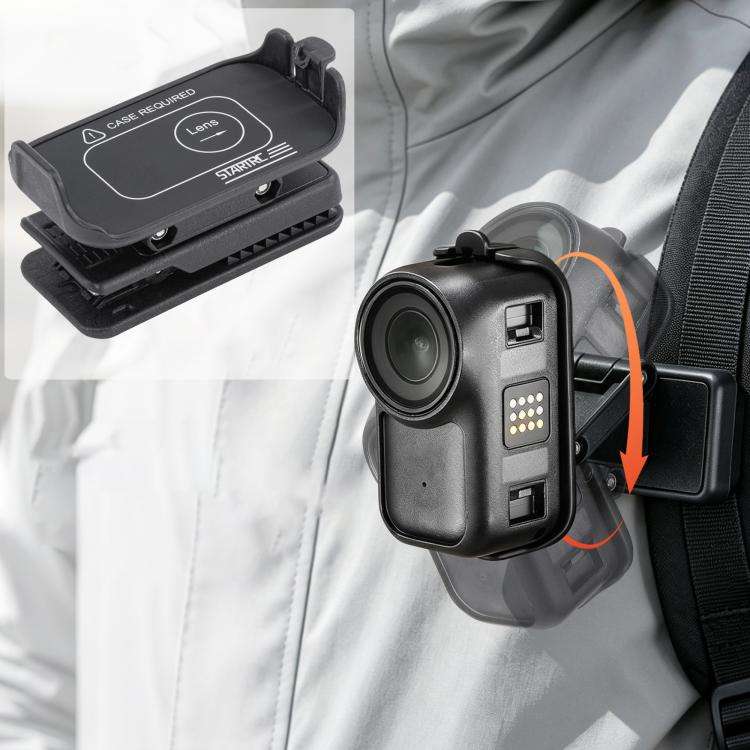 For DJI Osmo Nano STARTRC Backpack Clip Adjustable Action Camera Clamp Quick-Release Mount, Backp...