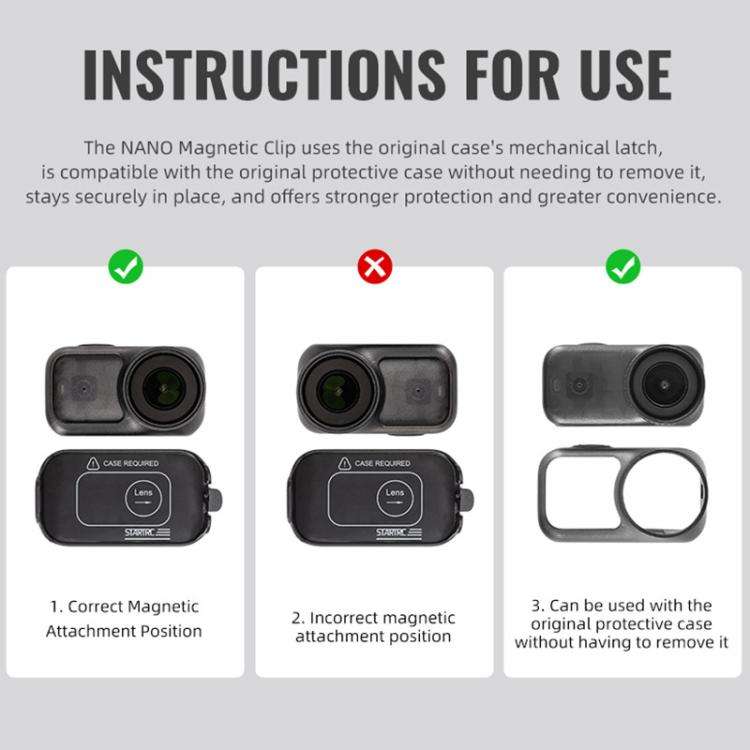 For DJI Osmo Nano STARTRC Backpack Clip Adjustable Action Camera Clamp Quick-Release Mount, Backp...