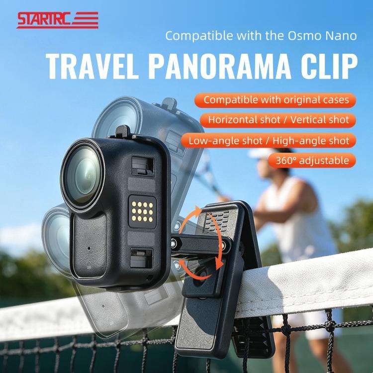For DJI Osmo Nano STARTRC Backpack Clip Adjustable Action Camera Clamp Quick-Release Mount, Backp...