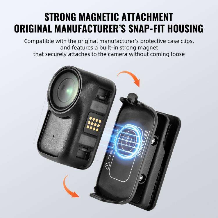 For DJI Osmo Nano STARTRC Backpack Clip Adjustable Action Camera Clamp Quick-Release Mount, Backp...