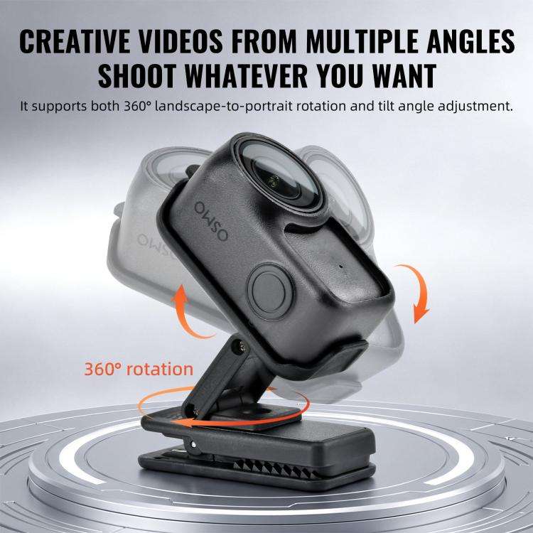 For DJI Osmo Nano STARTRC Backpack Clip Adjustable Action Camera Clamp Quick-Release Mount, Backp...