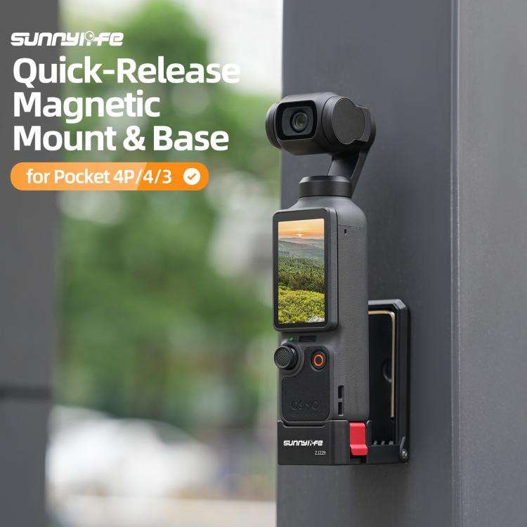 For DJI Osmo Pocket 4P Sunnylife Quick-Release Magnetic Mount Tabletop Base Bracket Angles Adjust...