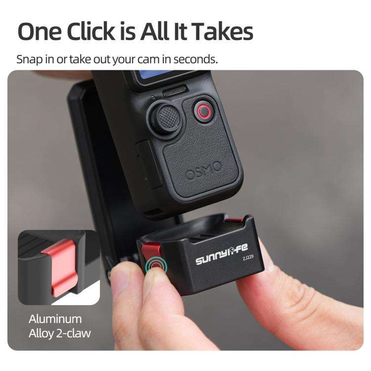 For DJI Osmo Pocket 4P Sunnylife Quick-Release Magnetic Mount Tabletop Base Bracket Angles Adjust...