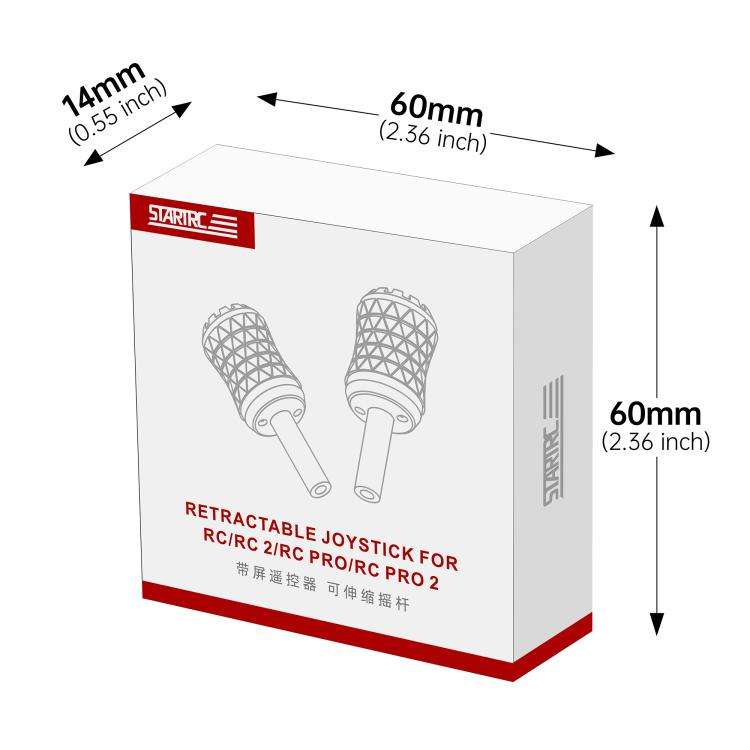 For DJI RC / RC 2 / RC Pro 2  2pcs STARTRC Foldable Metal Joystick Thumb Rocker, For DJI RC / RC ...