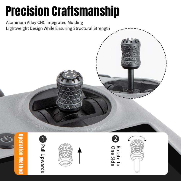 For DJI RC / RC 2 / RC Pro 2  2pcs STARTRC Foldable Metal Joystick Thumb Rocker, For DJI RC / RC ...