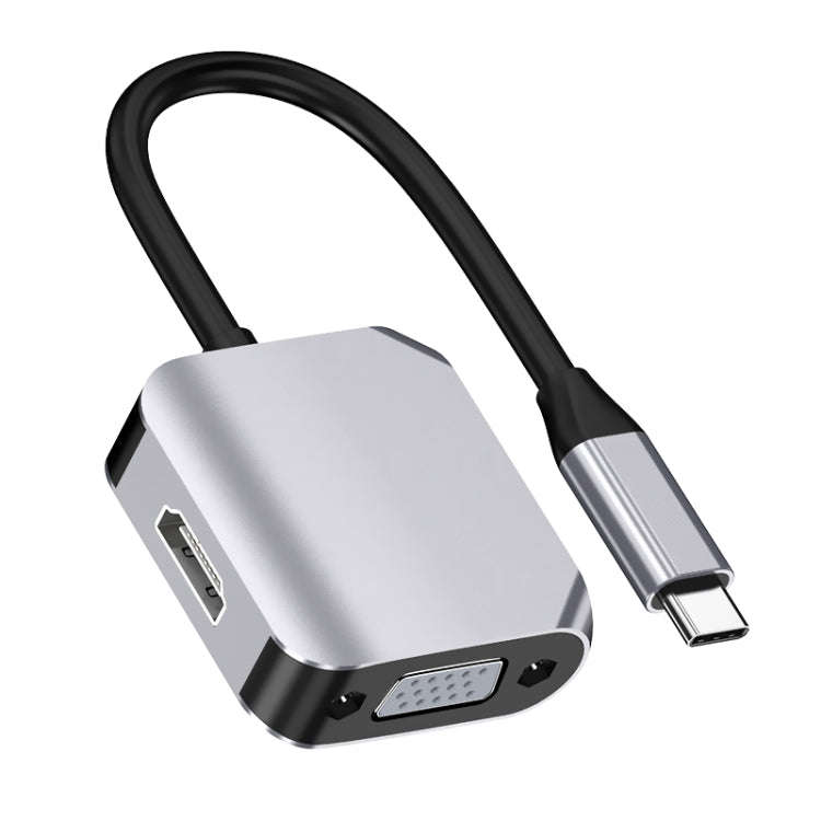 HW-6002 2 In 1 Type-C / USB-C to HDMI + VGA Adapter Converter, HW-6002