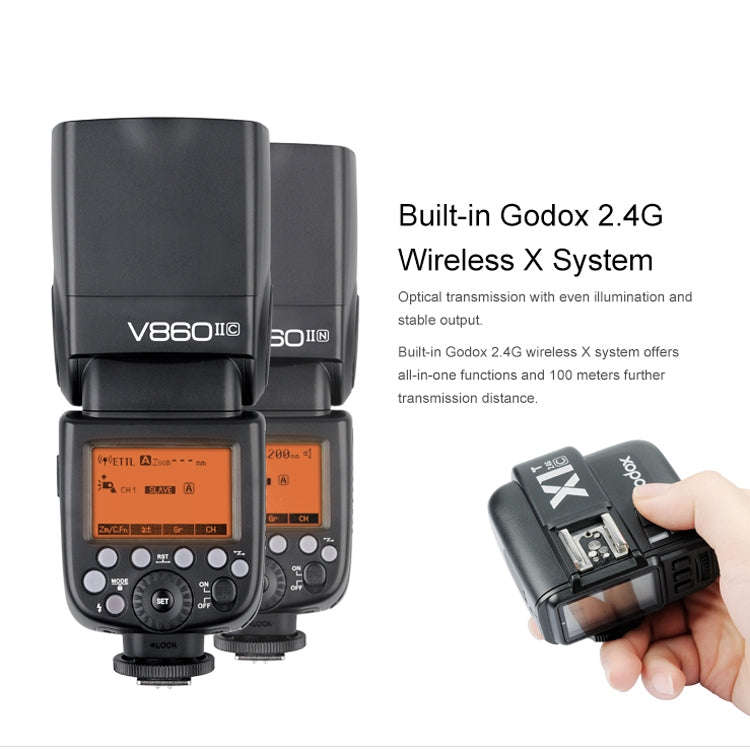 Godox V860IIN 2.4GHz Wireless 1/8000s HSS Flash Speedlite Camera Top Fill Light for Nikon DSLR Ca...