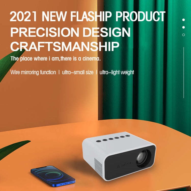 T500 1920x1080P 80 Lumens Portable Home Theater LED HD Digital Projector, Without Remote Control ...