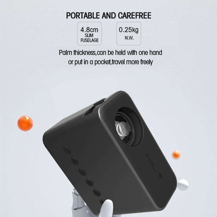 T500 1920x1080P 80 Lumens Portable Home Theater LED HD Digital Projector, Without Remote Control ...