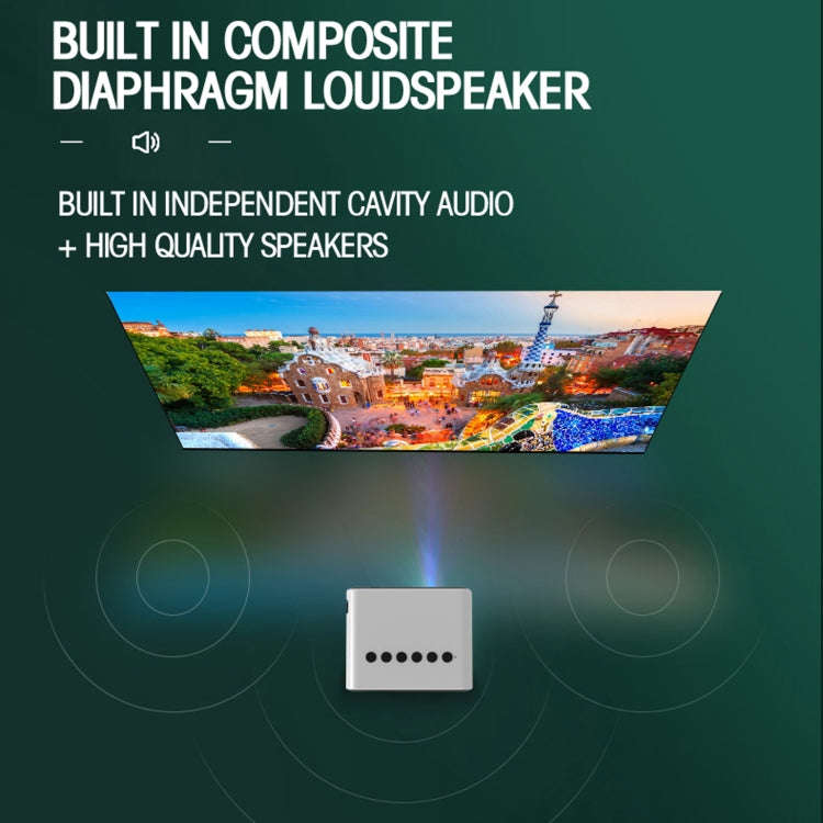 T500 1920x1080P 80 Lumens Portable Home Theater LED HD Digital Projector, Without Remote Control ...