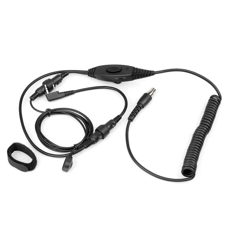 RETEVIS EH050K 2 Pin Adjustable Volume Noise Reduction Aviation Headphone Microphone with Finger ...