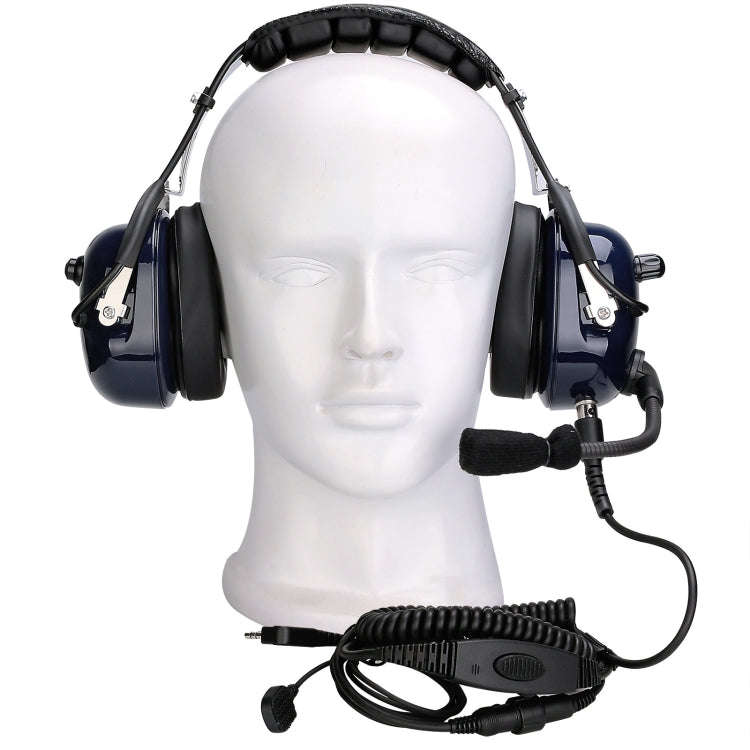 RETEVIS EH050K 2 Pin Adjustable Volume Noise Reduction Aviation Headphone Microphone with Finger ...