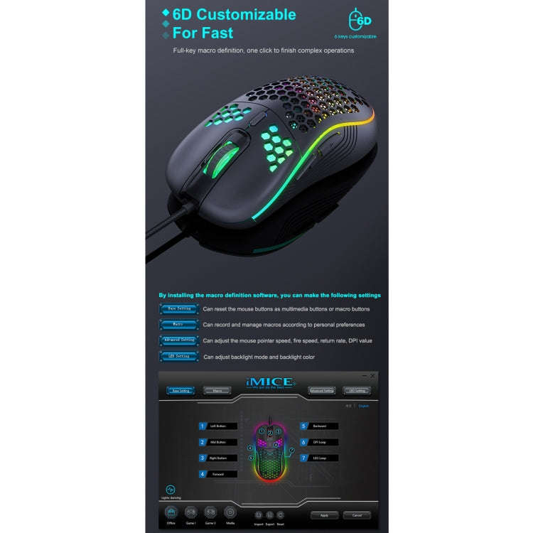 iMICE T98 RGB Lighting Gaming Wired Mouse, T98