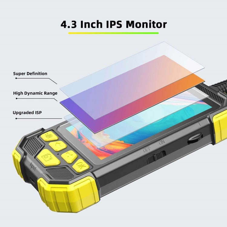Y19 8mm Dual Lens Hand-held Hard-wire Endoscope with 4.3-inch IPS Color LCD Screen, 2m, 3.5m, 5m,...